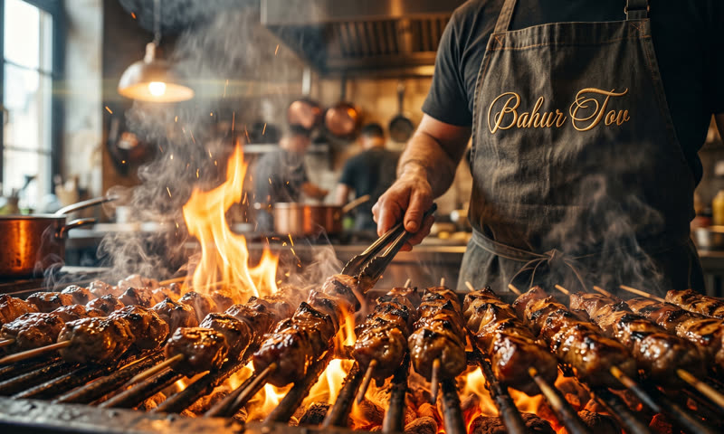 Spieße vom Holzkohle-Grill